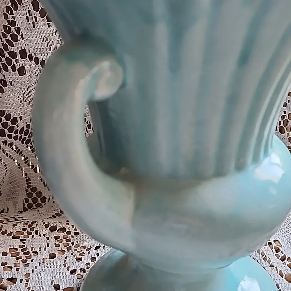 Vintage Ceramic Robin Egg Blue Urn/Vase - Picture 5 of 13